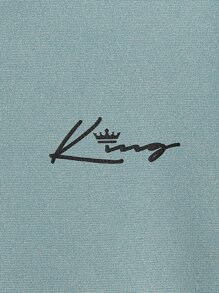 Manfinity Men Letter Graphic Polo Shirt - Mint Green - View 4