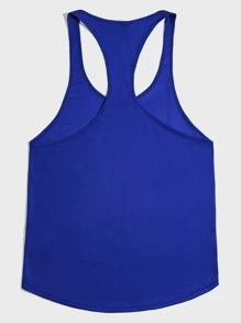 GENTILAND Men Slogan Graphic Tank Top - Blue - View 2
