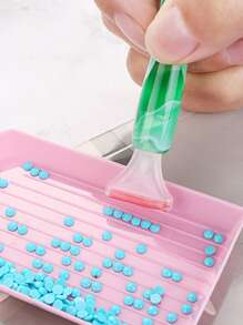 1套迷你便攜式DIY鑽石繪畫工具用於DIYABSDIY鑽石繪畫筆 - 綠色 - 查看 2