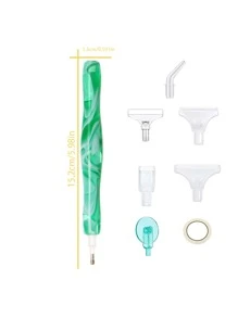 1套迷你便攜式DIY鑽石繪畫工具用於DIYABSDIY鑽石繪畫筆 - 綠色 - 查看 3
