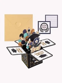 1 Giấy Thiệp Sáng Tạo Khẩu Hiệu Đồ Họa Tốt Nghiệp Nón Trang Trí Phước Lành Thẻ Tốt Nghiệp Làm Quà - màu đen - Xem 3