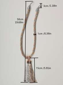 2 chiếc rèm trang trí tua rua - Xám - Xem 4