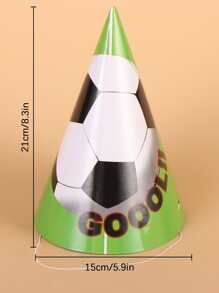 6入組/套紙帽搞笑足球和字母圖案派對帽 - 彩色 - 查看 2