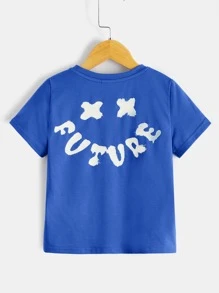 SHEIN Toddler Boys Letter Graphic Tee - Royal Blue - View 1