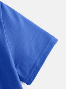 SHEIN Toddler Boys Letter Graphic Tee - Royal Blue - View 3