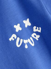 SHEIN Toddler Boys Letter Graphic Tee - Royal Blue - View 4