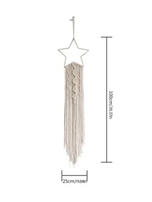 1入組編織壁掛織物星形設計流蘇掛飾適用於室內和室外