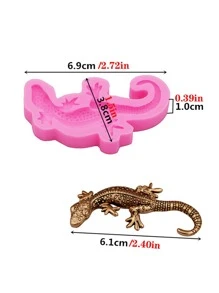 1pc Liquid Silicone Lizard Keychain Pendant Mold - Pink - View 2