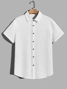 GENTILAND Men Solid Button Front Shirt - White - View 1