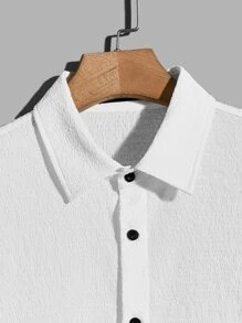 GENTILAND Men Solid Button Front Shirt - White - View 4