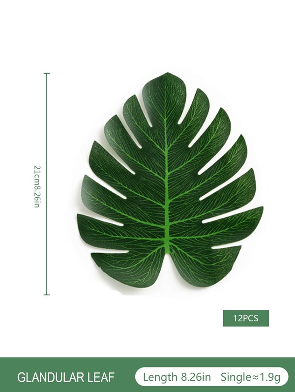 12pcs/set Artificial Tropical Leaf, Simple Plastic Fake Leaf For Home