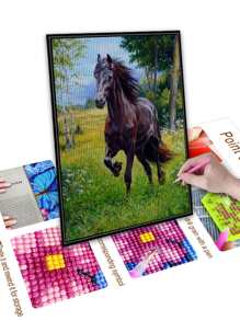 1 Chiếc Mã Âm Tự Làm Tranh Gắn Đá, PMMA Nghệ Thuật Treo Tường Trang Trí Nhà Treo Hình - Nhiều màu - Xem 2