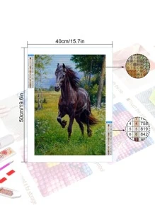 1 Chiếc Mã Âm Tự Làm Tranh Gắn Đá, PMMA Nghệ Thuật Treo Tường Trang Trí Nhà Treo Hình - Nhiều màu - Xem 4