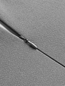 蕾絲拼接鎖眼領洋裝 - 灰色 - 查看 5