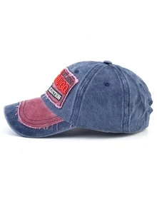 Hombres Gorra de béisbol con bordado de letra - Azul - Ver 4