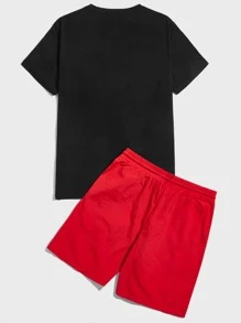 Manfinity VCAY Bộ hai mảnh Nam Dây kéo Túi Nhiệt đới Boho - Đỏ - Xem 2