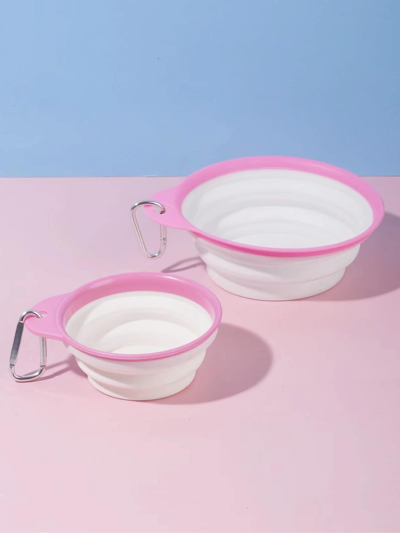 1入組可折疊寵物旅行碗適用於貓和狗狗適用於戶外 - 粉色 - 查看 1