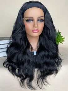Synthetic Heat Resistant Wigs Headband Wig Long Body Wave Natural Color Wig 26 Inch For  Glueless Wig - Black - View 4