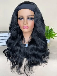 Synthetic Heat Resistant Wigs Headband Wig Long Body Wave Natural Color Wig 26 Inch For  Glueless Wig - Black - View 5