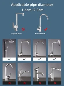 1 pieza Estante del grifo de acero inoxidable almacenamiento moderno liso para cocina - Plateado - Ver 3