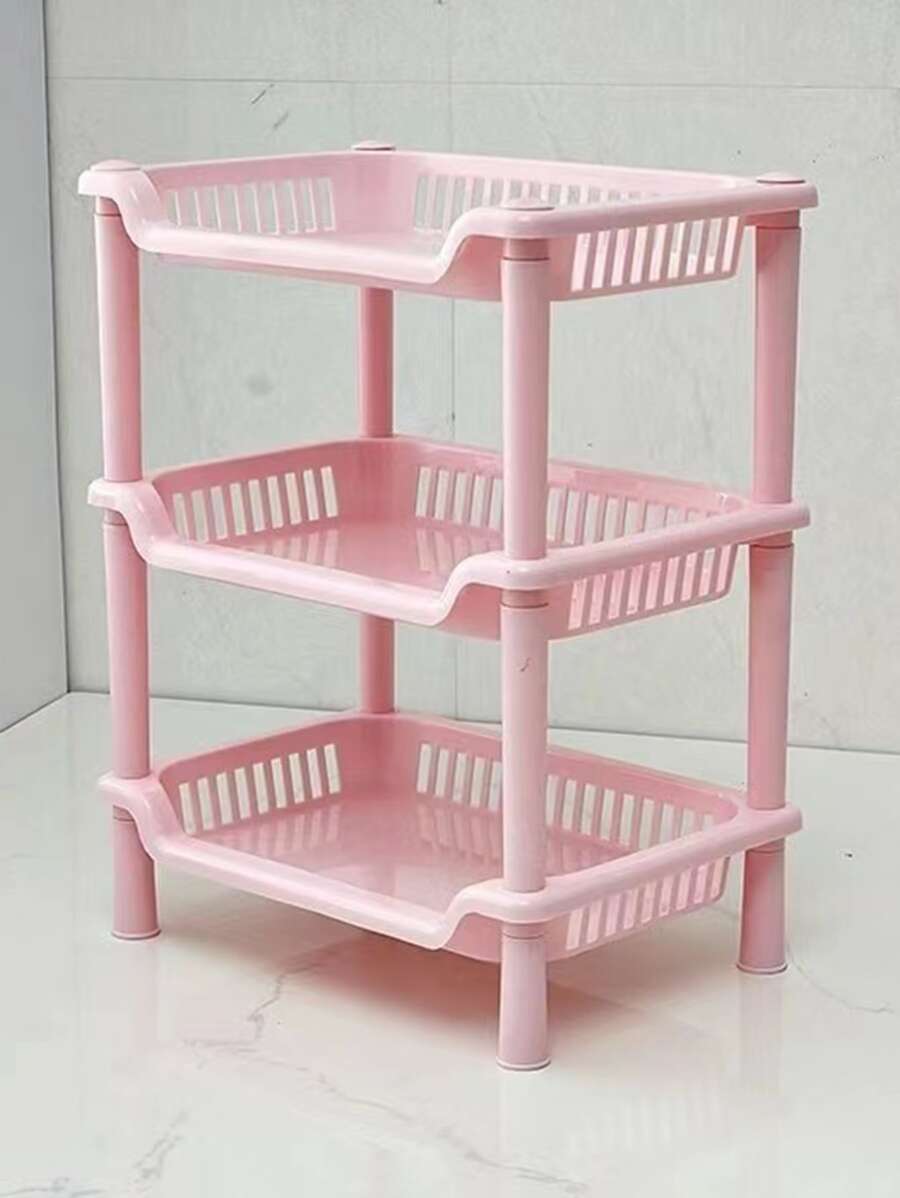 1pc Plastic Kitchen Storage Rack, Modernist Square Storage Rack For Kitchen