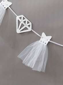 1pc/Set 'Bride To Be' Bunting Banner Decoration For Bachelorette Party, Wedding, Bridal Shower - Silver - View 2