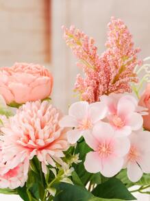 1pc Plastic Artificial Flower Bouquet, Cottagecore Artificial Flower Bundle For Home Decor - Pink - View 3