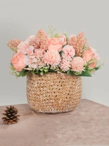 1pc Plastic Artificial Flower Bouquet, Cottagecore Artificial Flower Bundle For Home Decor - Pink - View 4