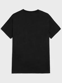 Manfinity RSRT Men Tropical and Letter Graphic Tee - Black - View 2