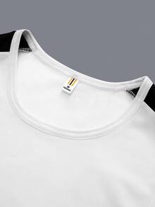 Men Paisley and Letter Graphic Tank Top & Drawstring Shorts - White - View 4