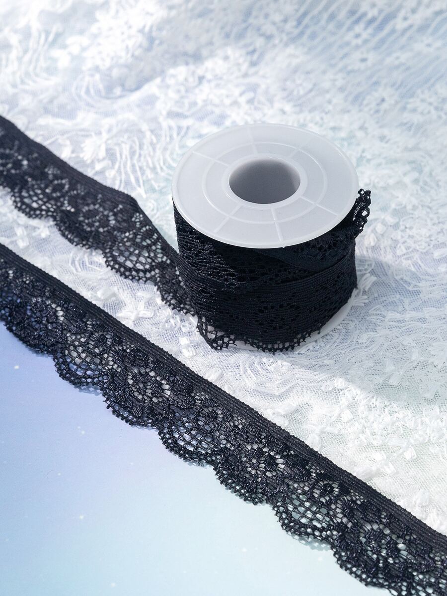 1 cái vải ren rỗng tự làm - màu đen - Xem 1