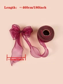 1pc Wave Gift Ribbon - Màu Đỏ Sâu - Xem 3