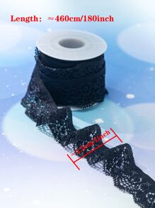 1 cái vải ren rỗng tự làm - màu đen - Xem 5