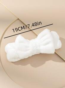 1pc Bow Decor Bath Headband Christmas For Holiday Gift Giving Home Bathroom Decor Summer - White - View 4