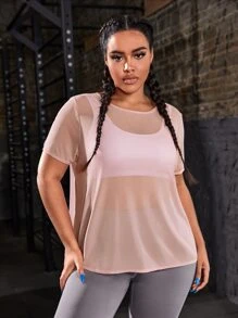 Gameset SHEIN Sport Camiseta deportiva girante trasero - Rosa coral - Ver 2