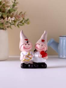 1入組合成樹脂裝飾工藝可愛人物設計裝飾物件 - 彩色 - 查看 1