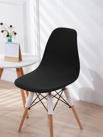 1/4/6pcs Solid Color Milk Silk Elastic Eames Chair Covers, Home Bedroom Living Room Dining Chair Slipcovers, Dust And Dirt Proof