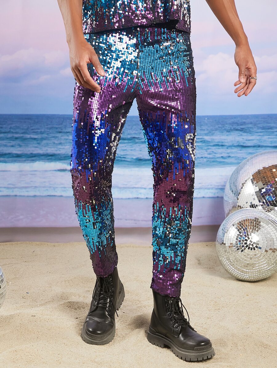 Manfinity RebelGame Men Sequin Trousers - Multicolor - View 1