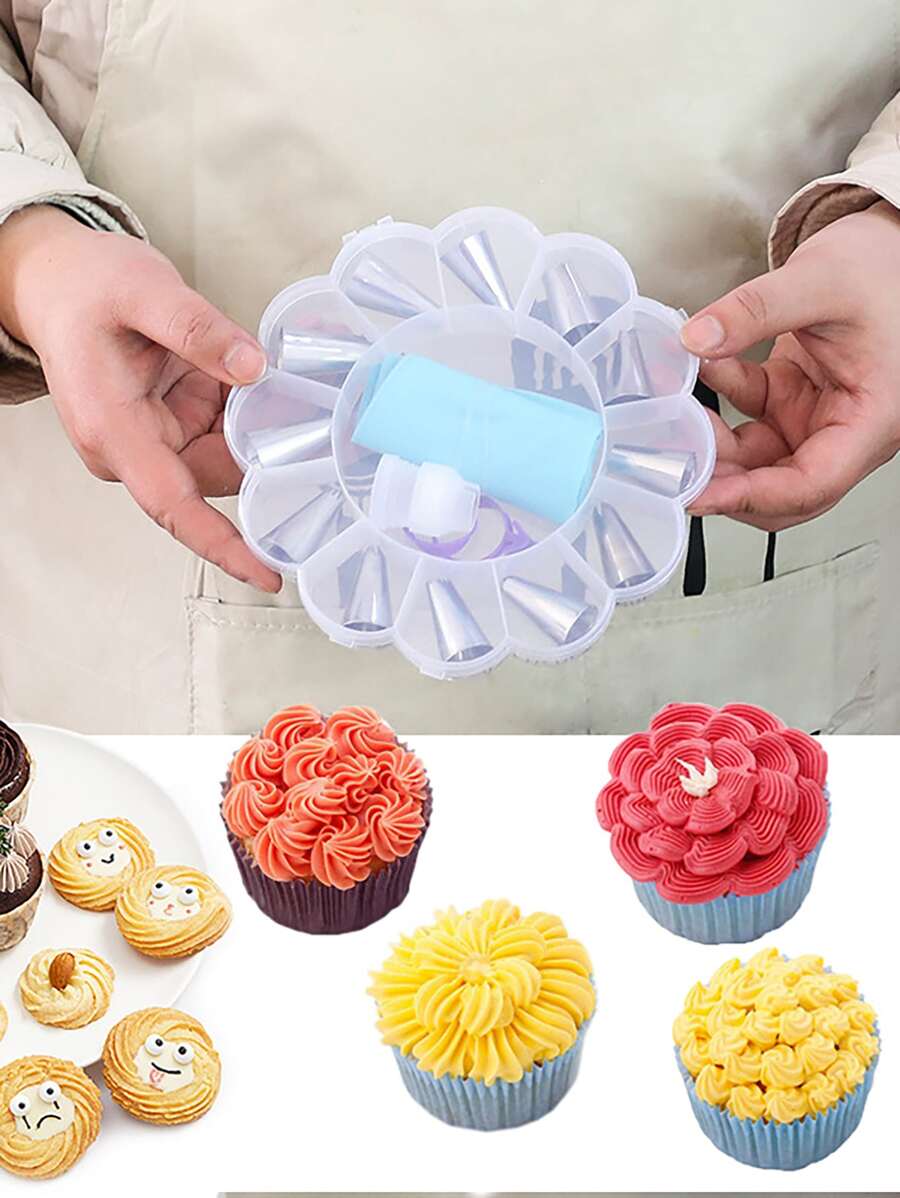 15pcs Stainless Steel Piping Nozzle - Blue - View 1