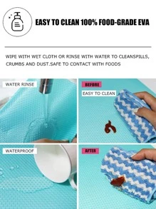 7 piezas/set revestimiento de cajón de PEVA, revestimiento de gabinete impermeable modernista para el hogar - Azul - Ver 5