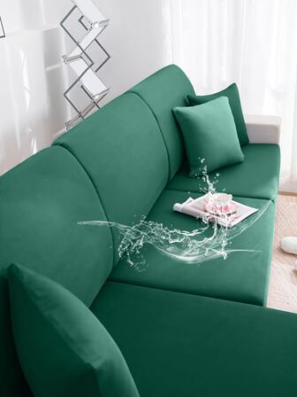 1入組素色彈力沙發靠墊套家用極簡主義滌綸防水沙發座墊套