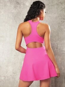 VARSITIE Solid Sleeveless Active Dress - Pink - View 1