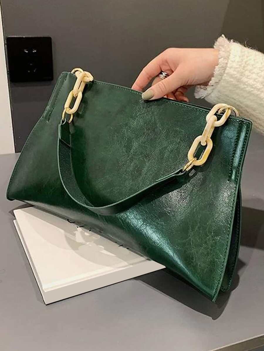 Textured Square Bag Vintage - Green - View 1