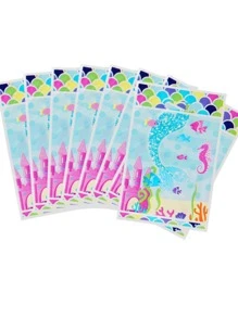 10入組水下美人魚尾巴塑料禮品袋,派對禮品必備 - 彩色 - 查看 1