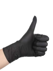50pcs Solid Color Disposable Glove, Simple Black Stretchy Disposable Glove For Household - View 1