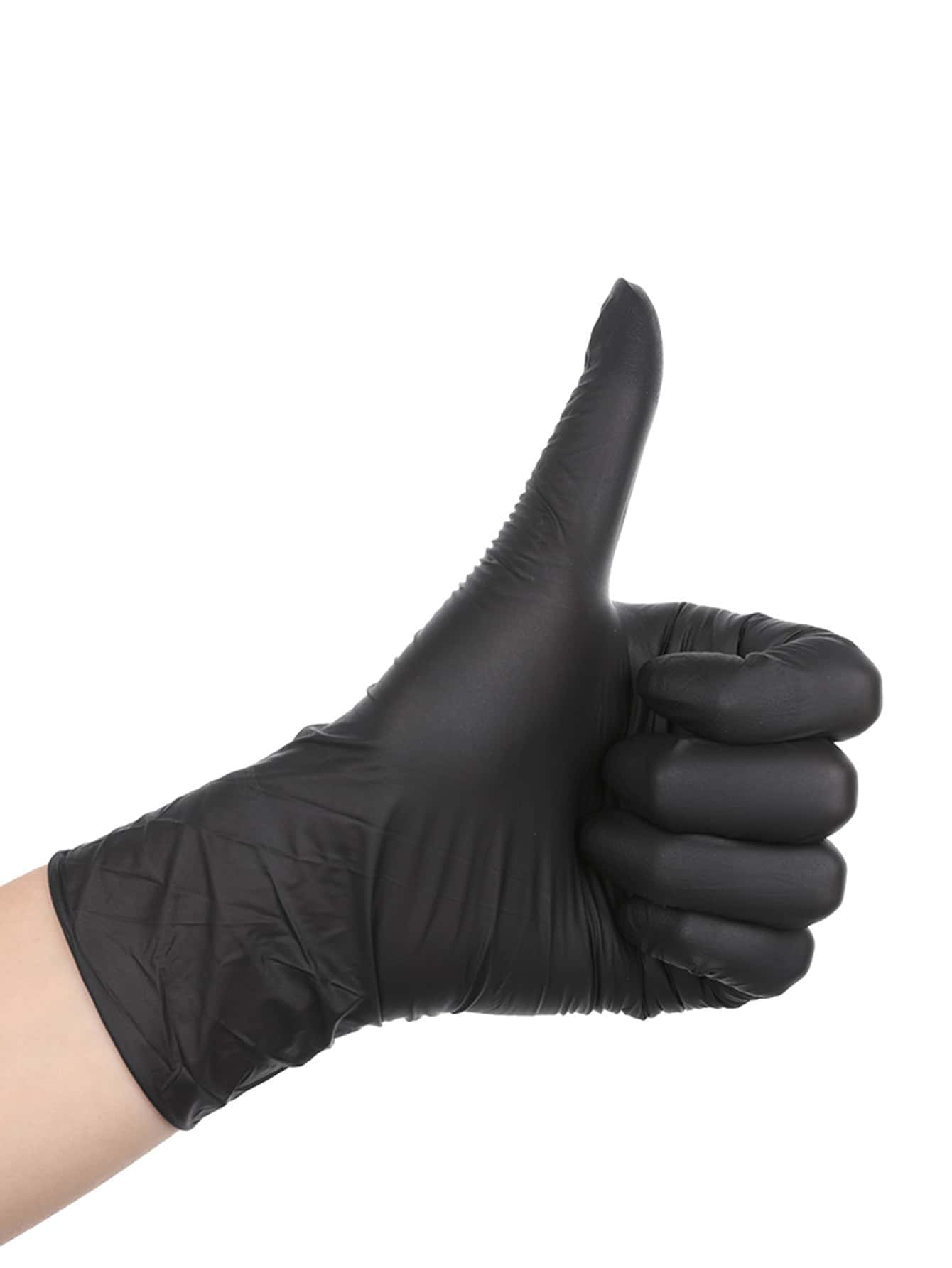 50pcs Solid Color Disposable Glove, Simple Black Stretchy Disposable Glove For Household - View 1