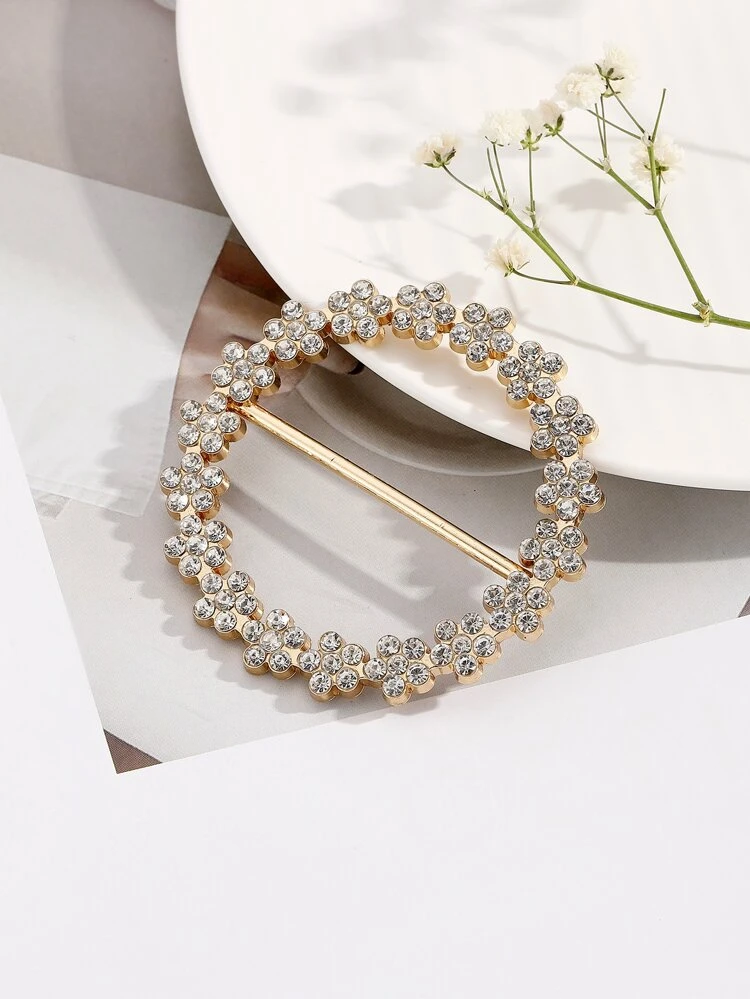 1pc Women Rhinestone Decor Fashion Style Scarf Buckle Pins Accessories Women Brooch,Beach,Holiday