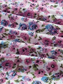 SHEIN MOD Đầm Cắt ra Thắt nút Nếp gấp Phần Ngực Họa tiết hoa Boho - Nhiều màu - Xem 3