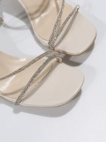 New Elegant Crystal Embellished High Heel Sandals, Fashionable And Glamorous For Party And Banquet