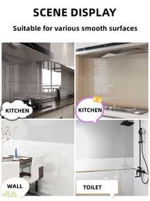 1入組PVC廚房貼紙現代透明廚房牆面翻新貼紙 - 無色 - 查看 9